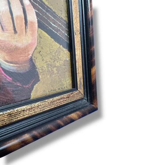 Vintage 1967 Big Eyes Clown Boy & Girl Print – Midcentury Art on Cardboard - Picture 2 of 7